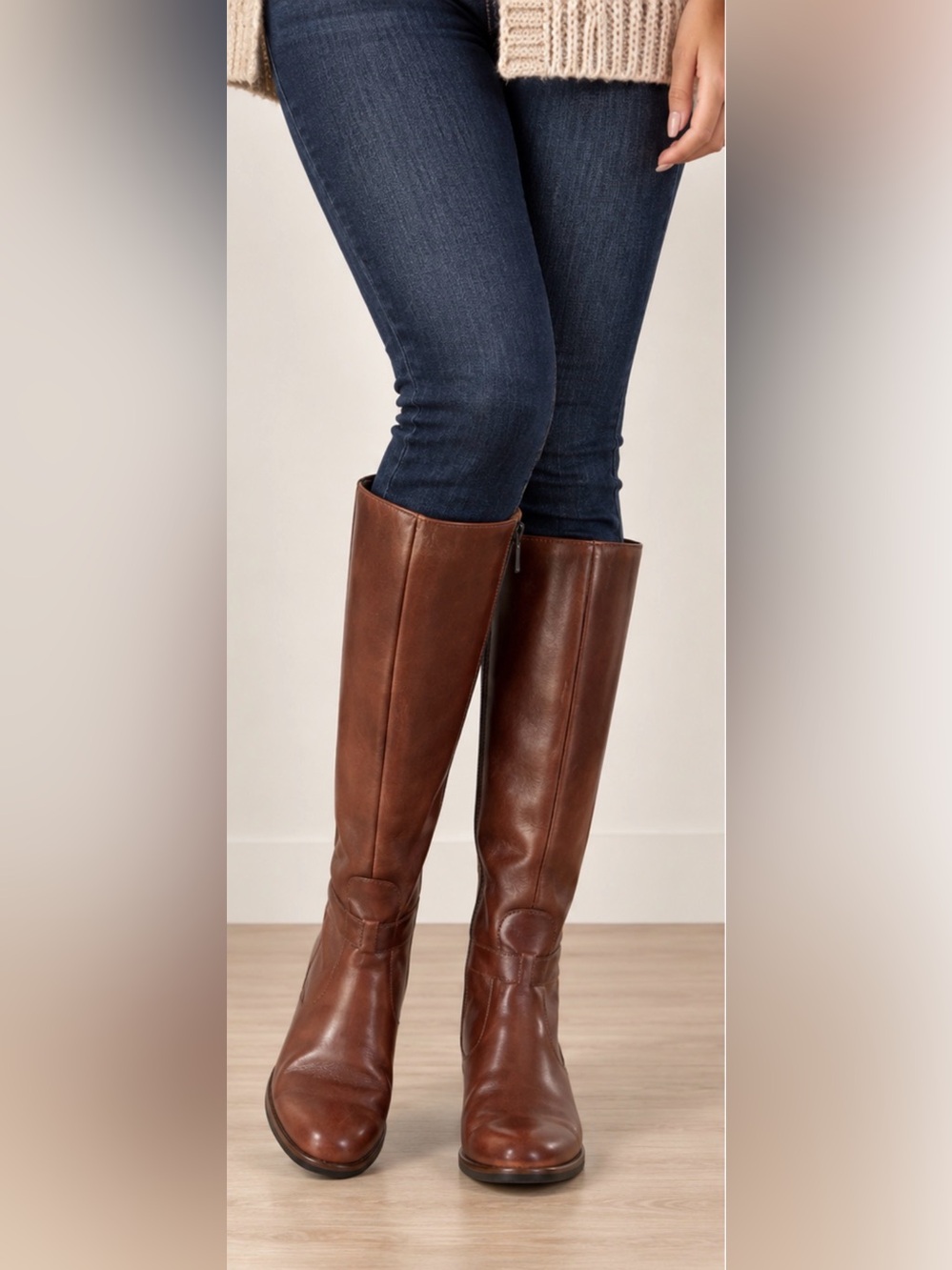 NAOT || Tall Brown Leather Riding Boots. Sz. 39/8.5